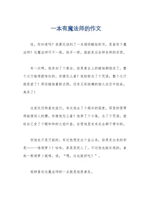 一本有魔法师的作文