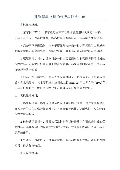 建筑保温材料的分类与防火性能