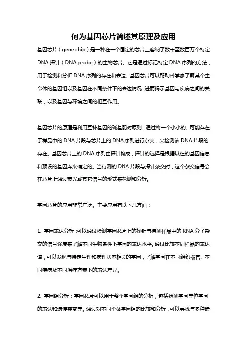 何为基因芯片简述其原理及应用