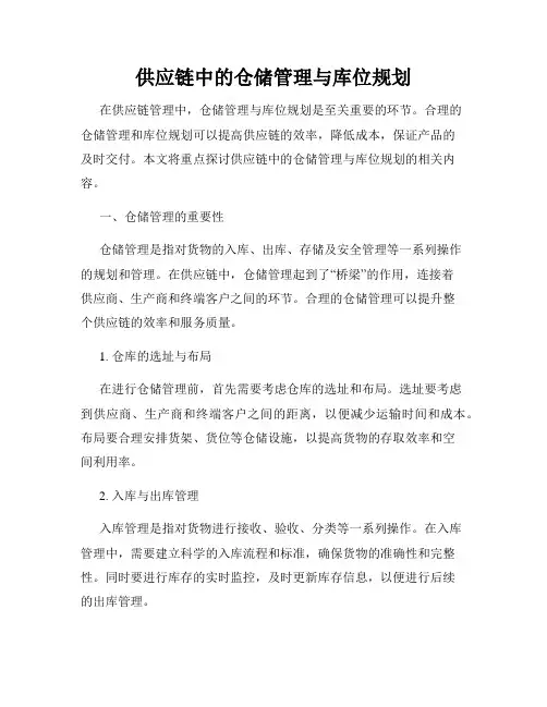 供应链中的仓储管理与库位规划