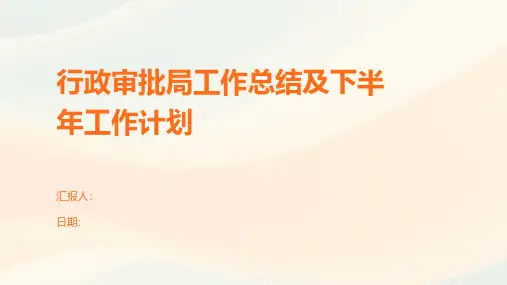 行政审批局工作总结及下半年工作计划