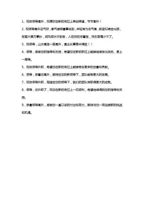 领导高升祝贺词