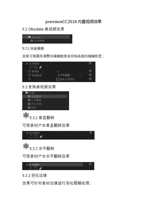 Premiere CC 2018内置视频效果整理
