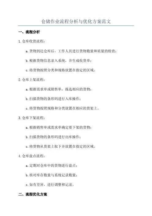 仓储作业流程分析与优化方案范文