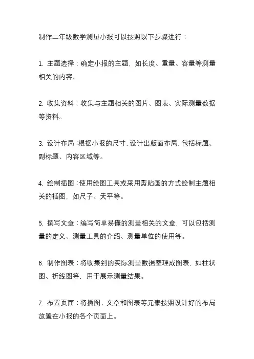 二年级数学测量小报的制作