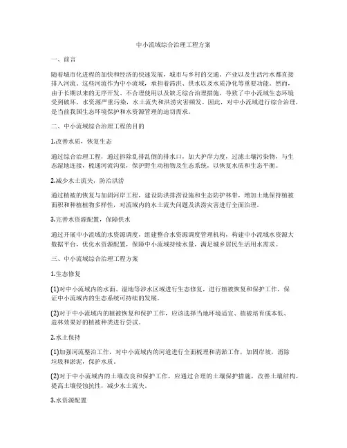 中小流域综合治理工程方案