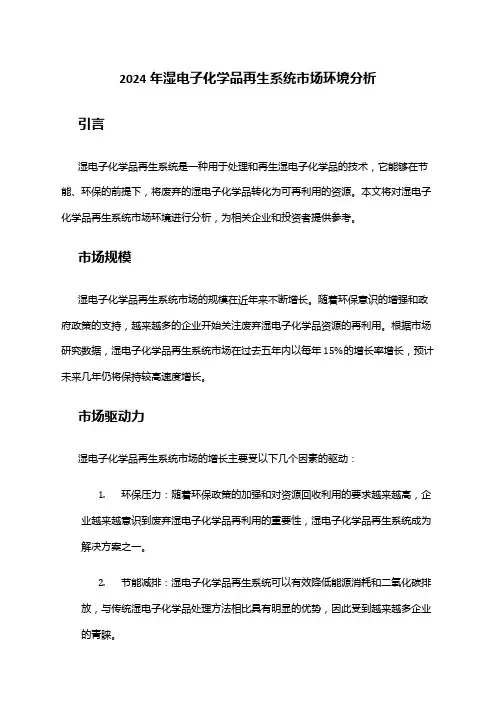 2024年湿电子化学品再生系统市场环境分析