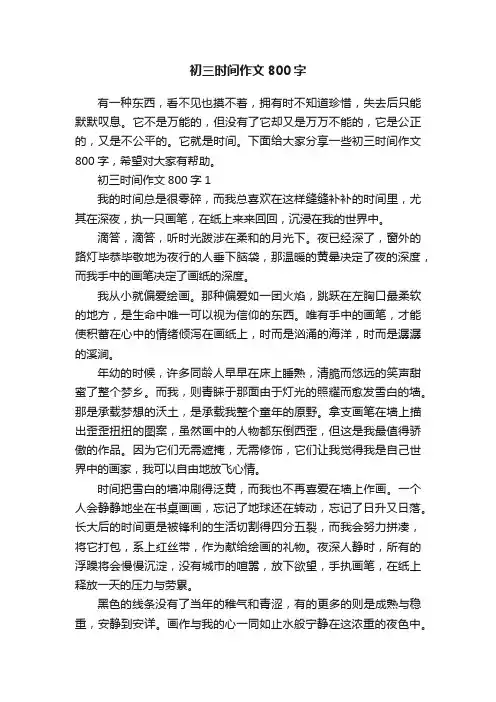 初三时间作文800字