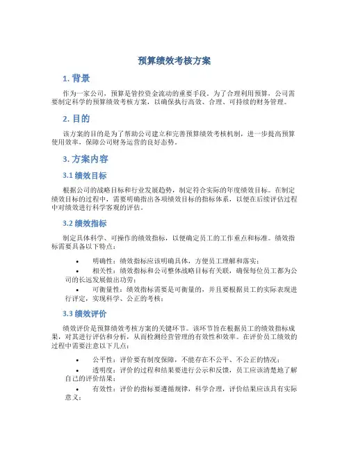 预算绩效考核方案