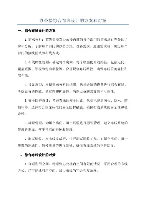 办公楼综合布线设计的方案和对策