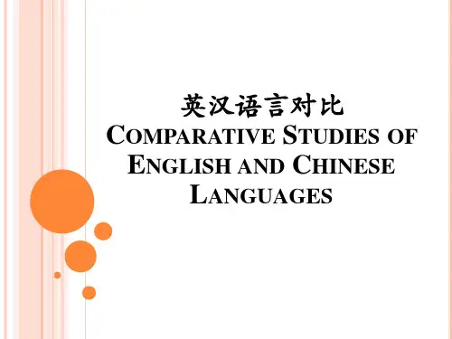 汉英语言对比(具体策略见书本)