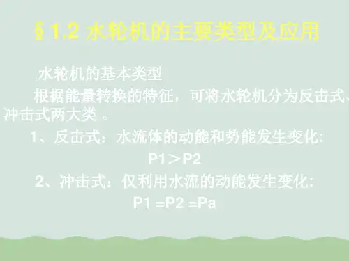 水轮机的主要类型及应用PPT(共20页)