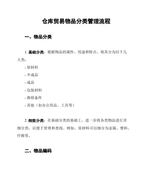 仓库贸易物品分类管理流程