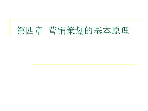 (4)营销策划的基本原理