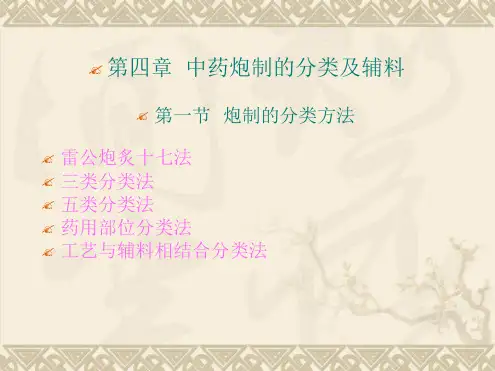中药炮制学中药炮制的分类及辅料