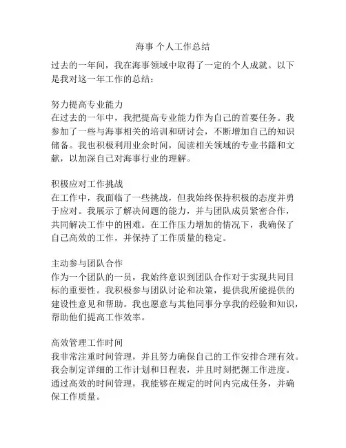 海事 个人工作总结