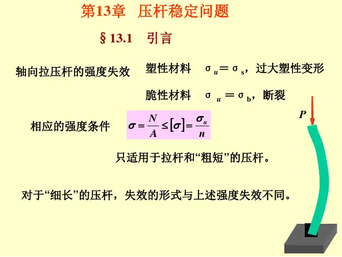压杆稳定问题-工程力学-课件-13