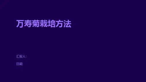 万寿菊栽培方法