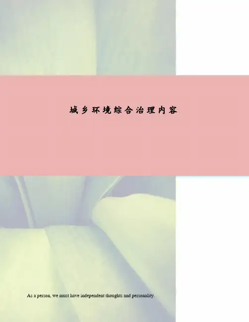城乡环境综合治理内容