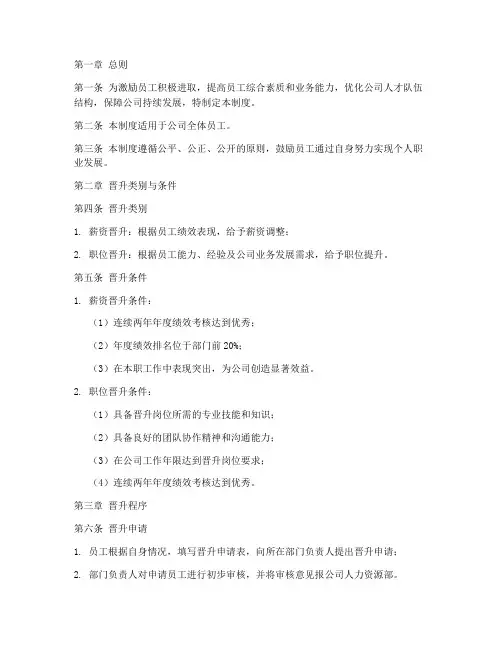 员工晋升管理制度范本通用版