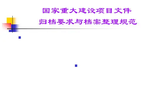 国家重大建设项目文件归档要求与档案整理规范
