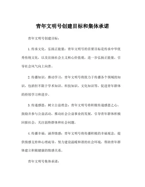 青年文明号创建目标和集体承诺