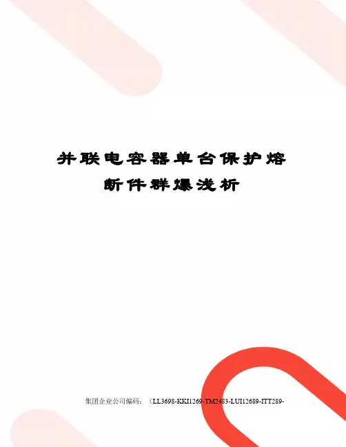 并联电容器单台保护熔断件群爆浅析