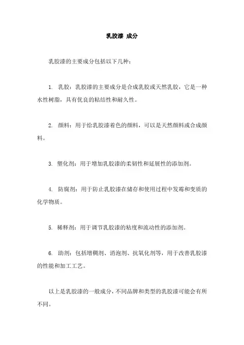 乳胶漆 成分