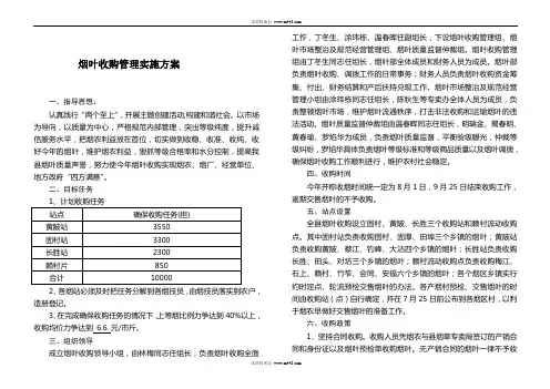《烟叶收购管理实施方案》(doc)