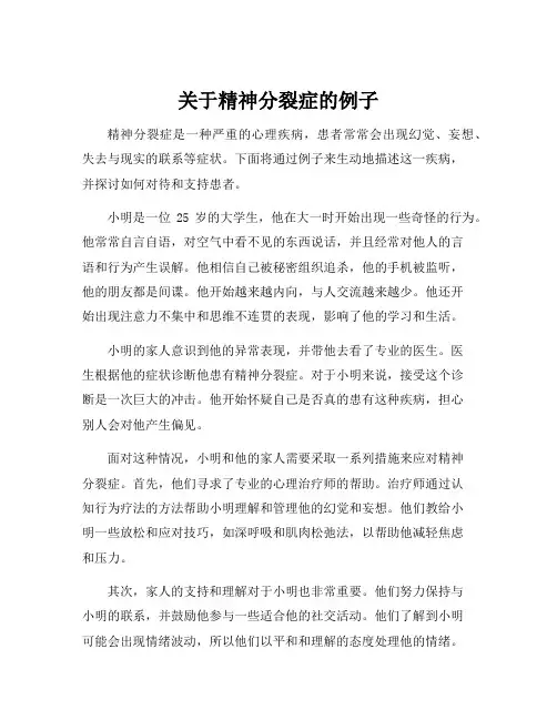 关于精神分裂症的例子