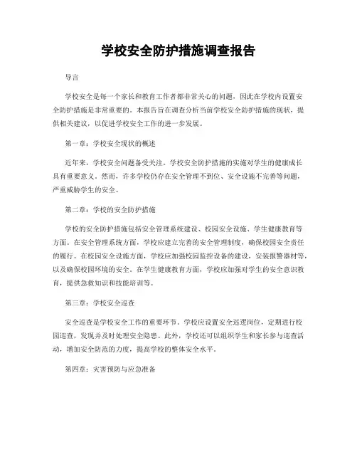 学校安全防护措施调查报告
