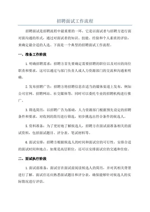 招聘面试工作流程