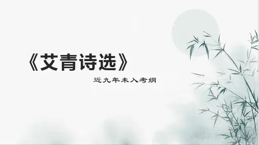 人教部编版九年级上册第一单元名著阅读《艾青诗选》 课件(共17张PPT)