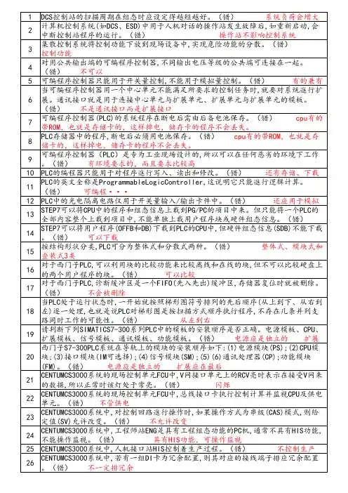 化工自动化控制仪表作业题库—判断部分