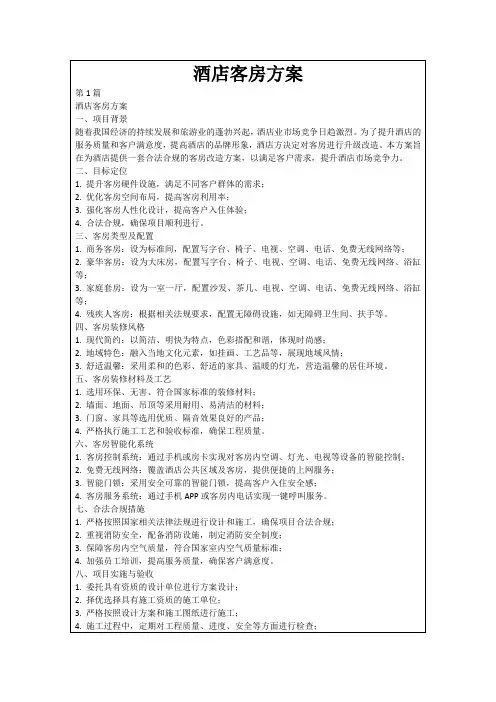 酒店客房方案