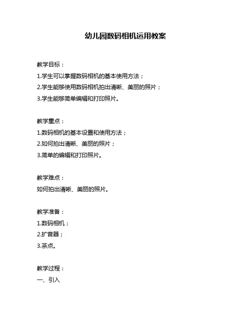 幼儿园数码相机运用教案