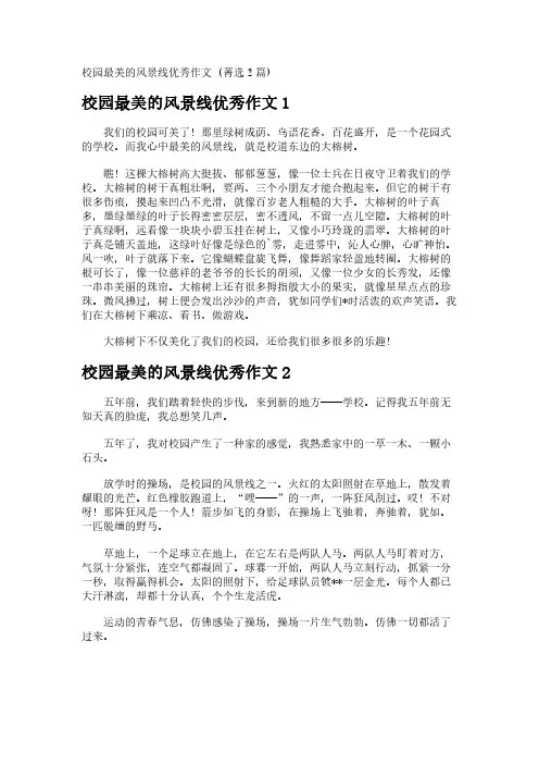 校园最美的风景线优秀作文 (2篇)