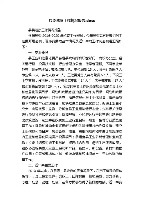 县委巡察工作情况报告.docx