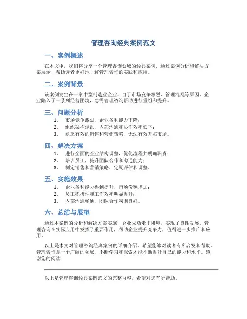 管理咨询经典案例范文图片
