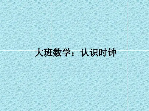 认识时钟幼儿园大班数学PPT课件