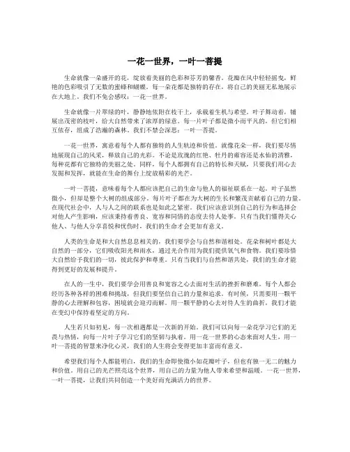 一花一世界,一叶一菩提