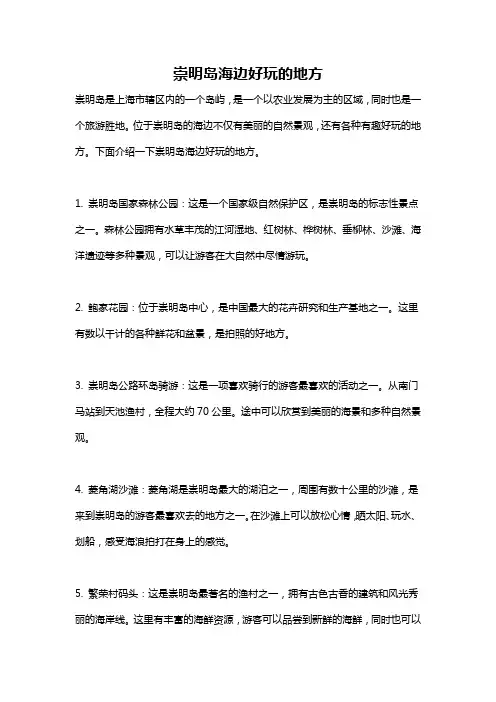 崇明岛海边好玩的地方