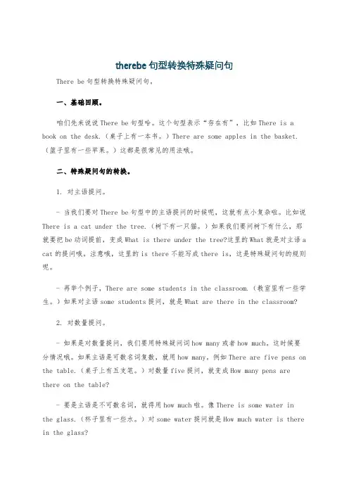 therebe句型转换特殊疑问句