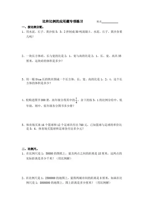比和比例专项练习