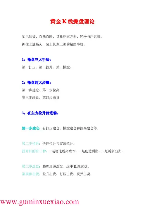 李丰黄金K线操盘理论