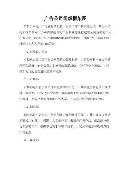 广告公司组织框架图