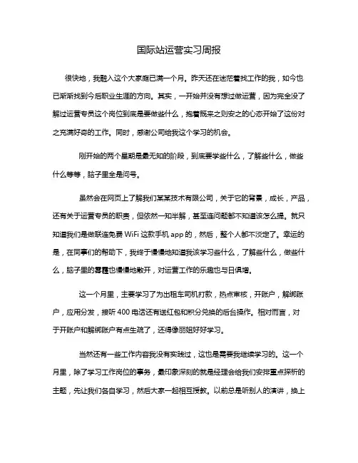 国际站运营实习周报