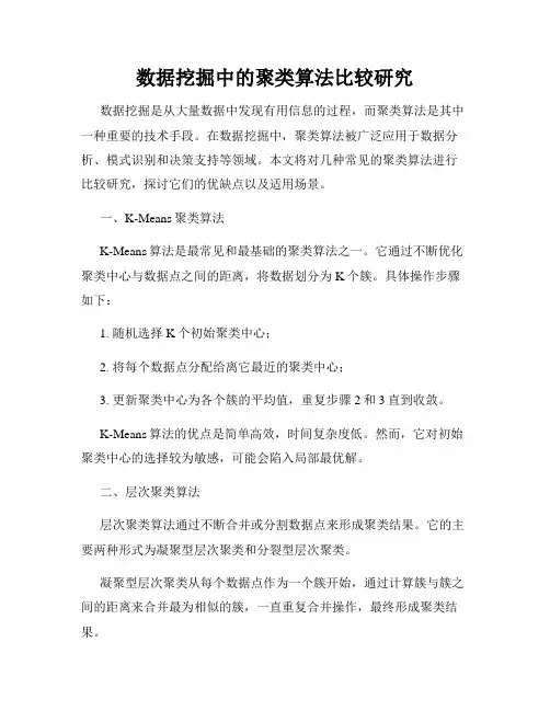 数据挖掘中的聚类算法比较研究