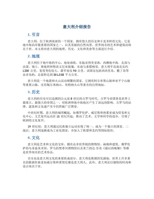 意大利介绍报告