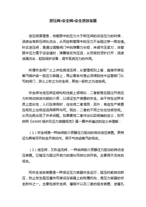 泄压阀·安全阀·安全泄放装置